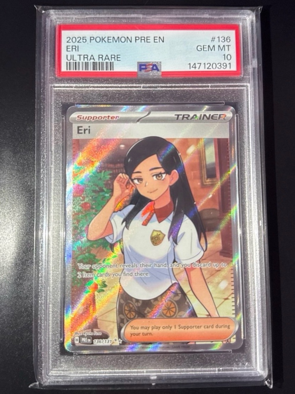 PSA 10 Eri PRE #136 Prismatic Evolutions ultra rare HoloFoil 2025 released art